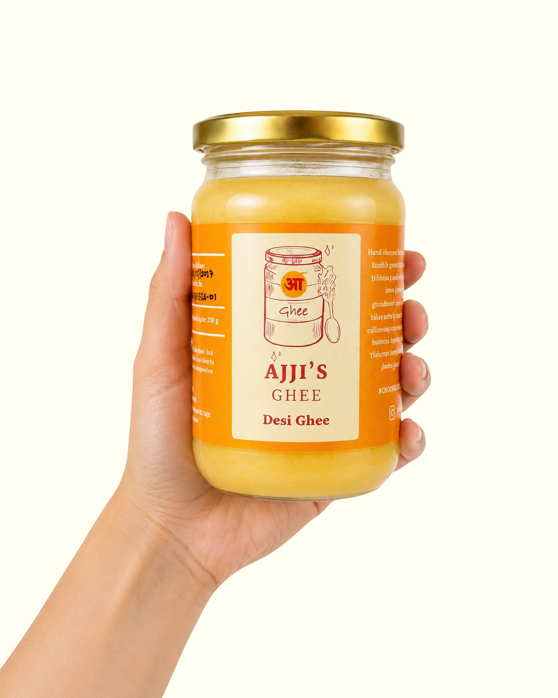 Jar of Ajji’s Original Desi Ghee, small-batch cultured ghee made in London
